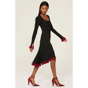 Esteban Cortazar Knit Dress S Color Block Stretch Asymmetric Party Wedding